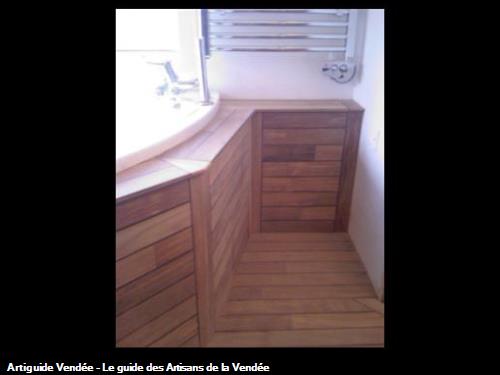 Habillage Baignoire Bois Teck : Habillage de baignoire d’angle en teck palissandre – OLONNE SUR MER Habillage Baignoire Bois Teck : Habillage de baignoire d’angle en teck palissandre – OLONNE SUR MER